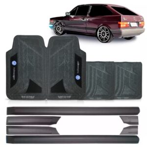 Friso Lateral Saveiro Gl 87/1995 Abaulado Preto +jogo Tapete