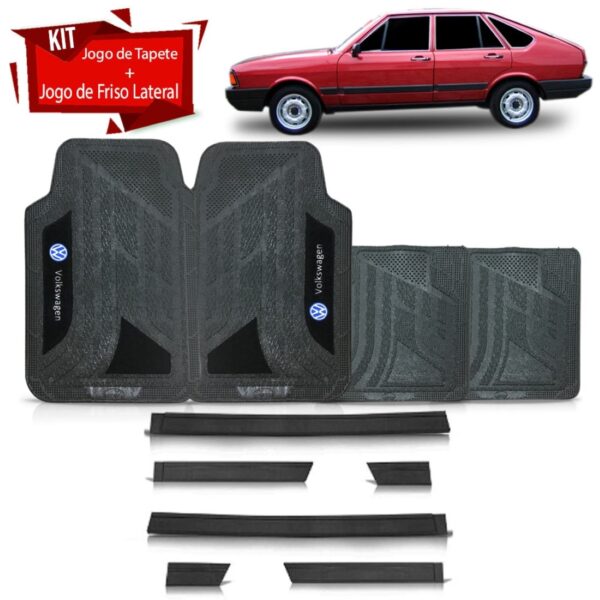 Friso Lateral Passat Pointer Preto 4p + Jogo Tapete