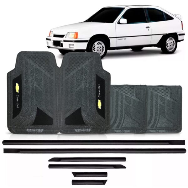 Friso Lateral Kadett Gs E Kadett Gsi Preto + Jogo Tapete Pvc
