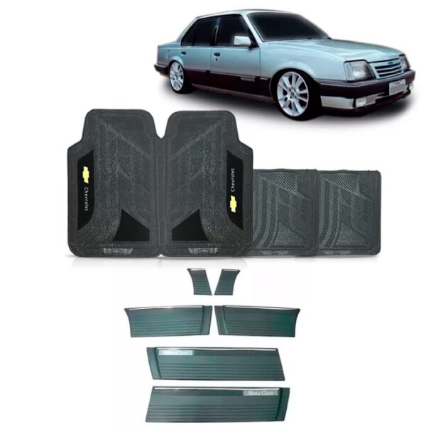 Friso Lateral Monza Classic 87 A 90 Cinza 25cm + Jogo Tapete Cinza