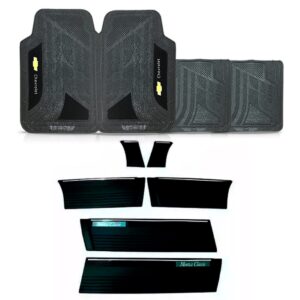 Friso Lateral Monza Classic 87 A 90 Preto 25cm + Jogo Tapete