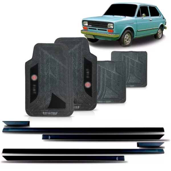 Friso Lateral Fiat 147 Oggi Spazio Colante + Jogo Tapete.