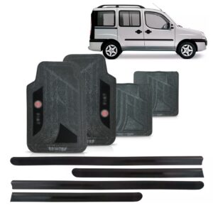 Friso Lateral Fiat Doblo 2002 A 2017 + Jogo Tapete Pvc