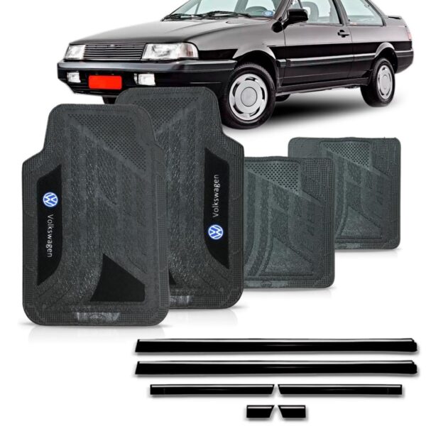 Borrachão Lateral Santana Gl 91/92 Preto 2 Pts Jogo Tapete