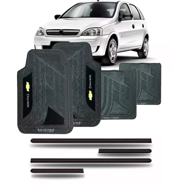 Kit Friso Lateral Chevrolet Corsa 02 A 2012 4p + Jogo Tapete