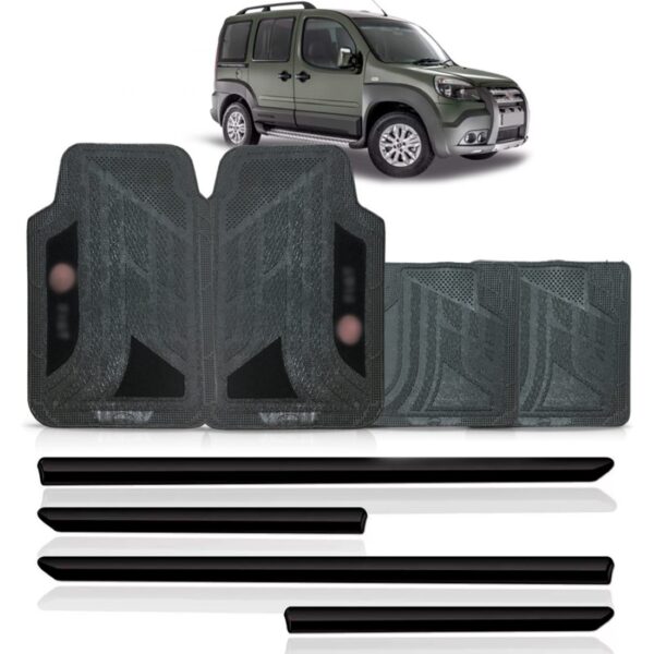 Friso Lateral Fiat Doblo 2002 A 2009 + Jogo Tapete.