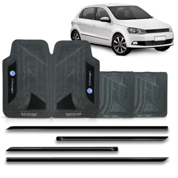 Friso Lateral Gol/voyage 2013 A 2017 4p Preto + Jogo Tapete