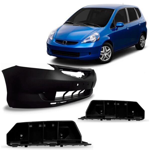 Envolvente Dianteiro Fit 2003 2004 2005 Com Guias Novo Preto