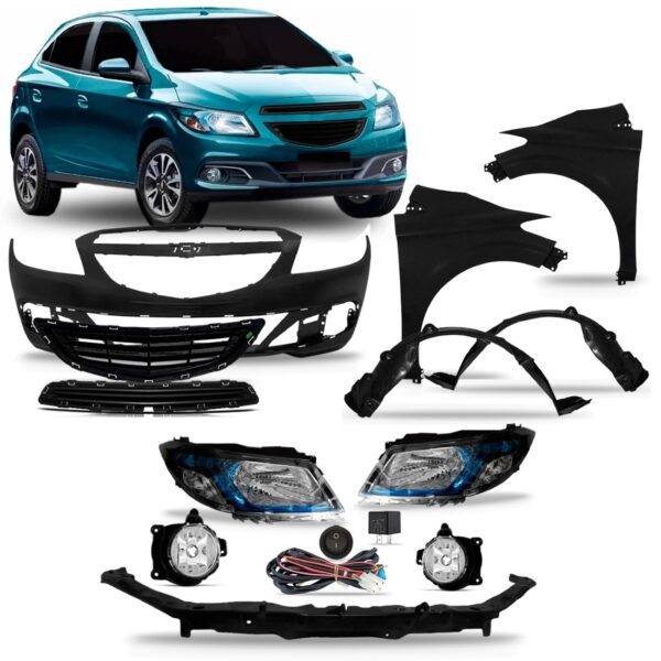 Kit Frente Onix Prisma 2012 2013 2014 2015 2016 Preto