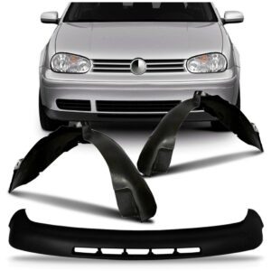 Kit Spoiler Parachoque Golf 1999 A 05 2006 Com Par Parabarro Preto