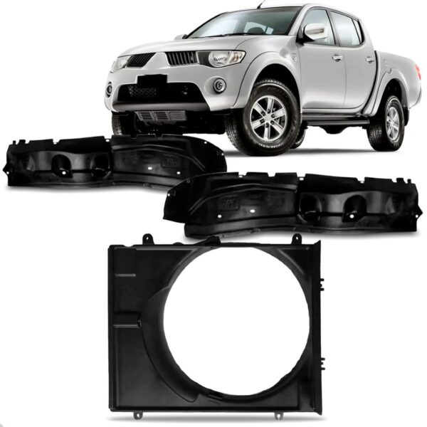 Kit Defletor C/ Par De Asa Urubu Traseiro Triton 2007 A 2016