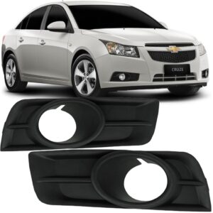 Par Tela Frontal Parachoque Moldura Farol Milha Cruze 12 13 Preto