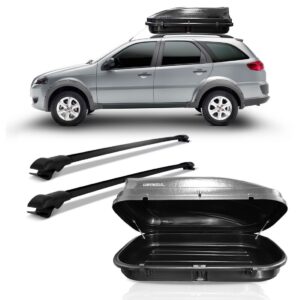 KIT TRAVESSA DE TETO PALIO WEEKEND 1997 A 2016 PRETA COM MALEIRO 510 LITROS