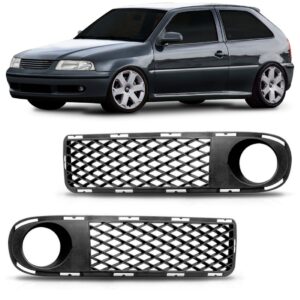 Par Moldura Milha Gol G3 1999 A 2005 Fase 1 C/ Furo  - Preto