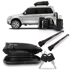 Jogo Suporte Pajero Tr4 2010/2014 Preta Com Maleiro 350 L Preto