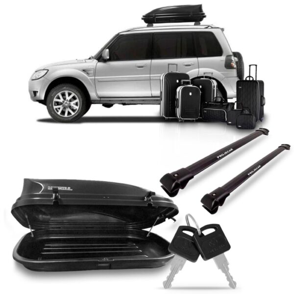 Jogo Suporte Pajero Tr4 2010/2014 Preta Com Maleiro 350 L Preto