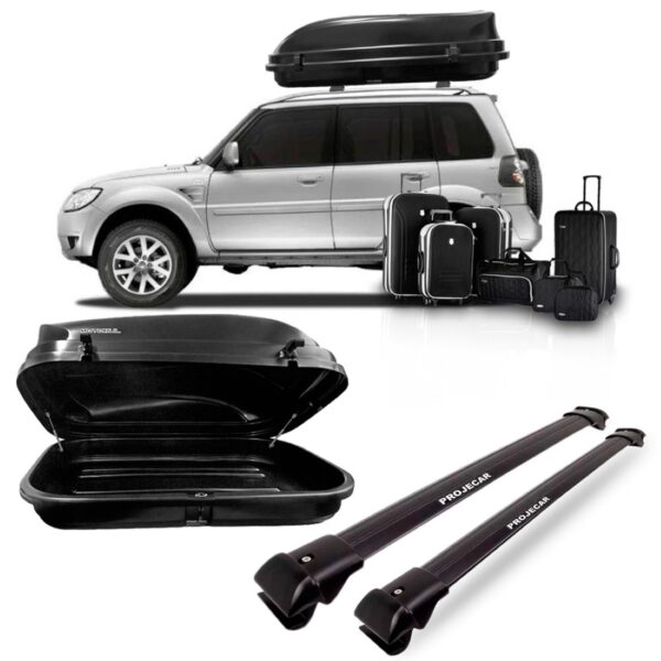 Jogo Suporte Pajero Tr4 2010/2012 Preta Com Maleiro 600 L Preto