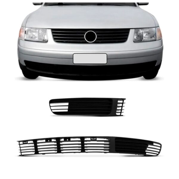 Jogo Tela Parachoque Dianteiro Passat 1997 1998 1999 2000 Preto