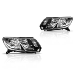 Kit Sandero 2015 2016 Par Faróis + Grade Inferior Preto