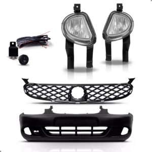 Parachoque Com Grade Farol Milha Corsa 2000 A 2002 1a Linha Preto