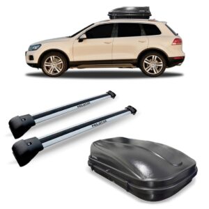 Kit Bagageiro Touareg 2004/15 Prata + Baú 510 Litros Oferta