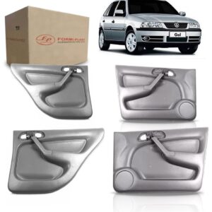 Kit Forros Porta Gol 1999 A 2005 Dianteiro E Traseiro Cinza Cinza