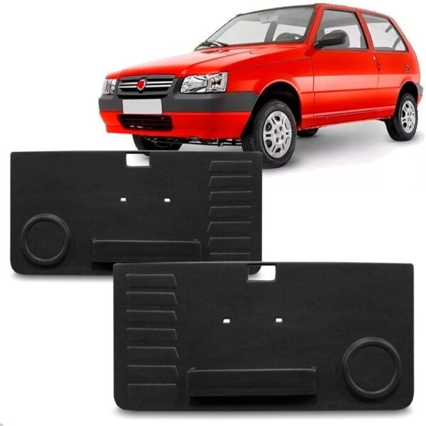 Jogo Forro Porta Uno 02 Portas 1985 Até 2009 Dianteiro Preto Preto
