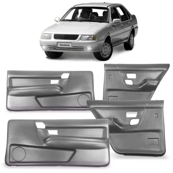 Kit Forro Porta Santana 1991 A 1998 Dianteiro E Traseiro Cinza