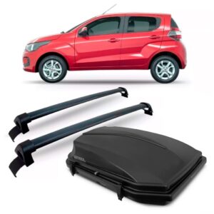 Rack Teto Mobi 2016 A 2018 Preto Aluminio Com Maleiro 270 Preta