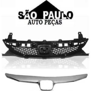 Tela Frontal Com Friso Radiador New Civic 09 10 11 Completa Preto