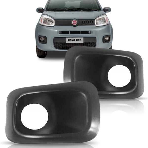 Par Grade Farol Milha Novo Uno Atractive 15 16 17 Com Furo Preto Ambos Lados
