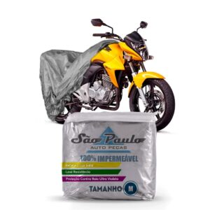 04 Capas Cobrir Moto Impermeável Proteção Uv M Mega Desconto Cinza