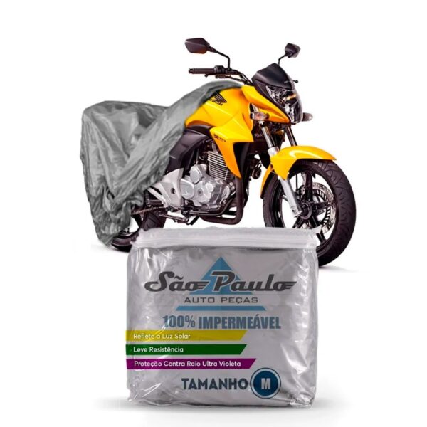 04 Capas Cobrir Moto Impermeável Proteção Uv M Mega Desconto Cinza