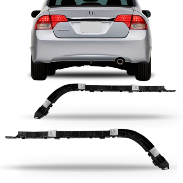 Par Guia Suporte Parachoque Traseiro New Civic 2008 A 2012