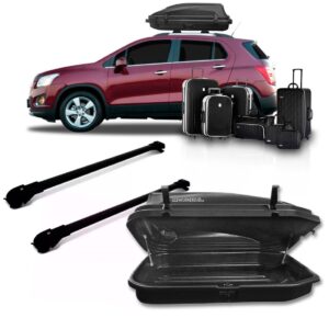 Travessa Rack Slim Tracker 01 A 13 + Caixa Bau 270 Litros Preto