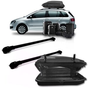 Travessa Rack Teto Slim Spacefox 05 A 17 + Caixa Bau 270l Preto