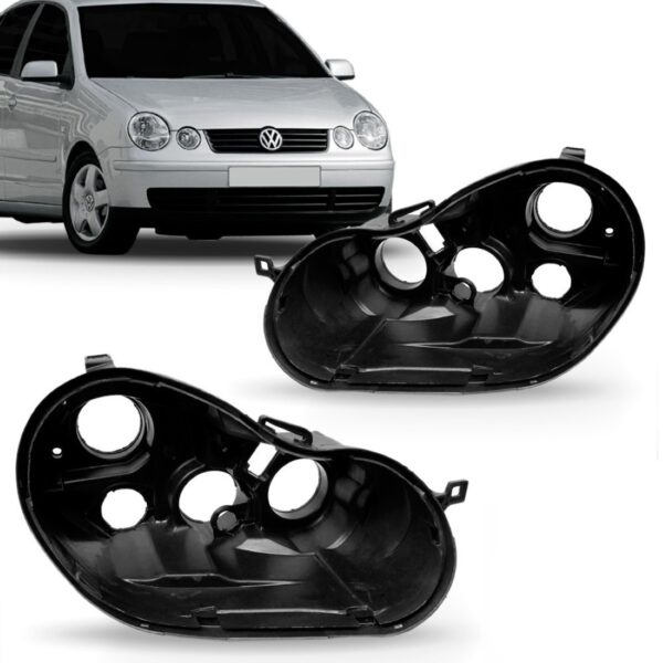 Par Carcaça De Farol Polo 2003 2004 2005 2006 Volks