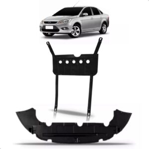 Kit Defletor Focus 2009 A 2012 + Protetor Carter Peito Aço Preto