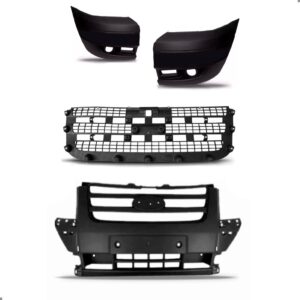 Kit Parachoque Para Ford Transit 2007 A 2013 Com Grade Preto