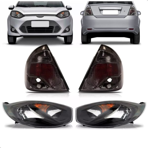 Kit Farois E Sinaleiras Fume Para Fiesta Sedan 2010 A 2014