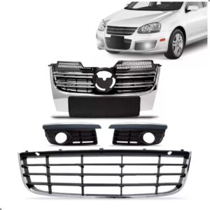 Kit Grade Jetta 2007 08 09 2010 Frisada E Molduras Cromadas Plástico