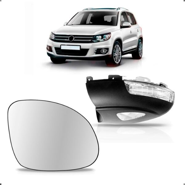 Kit Lente Pisca Retrovisor Para Tiguan 2009 A 2017 Esquerdo