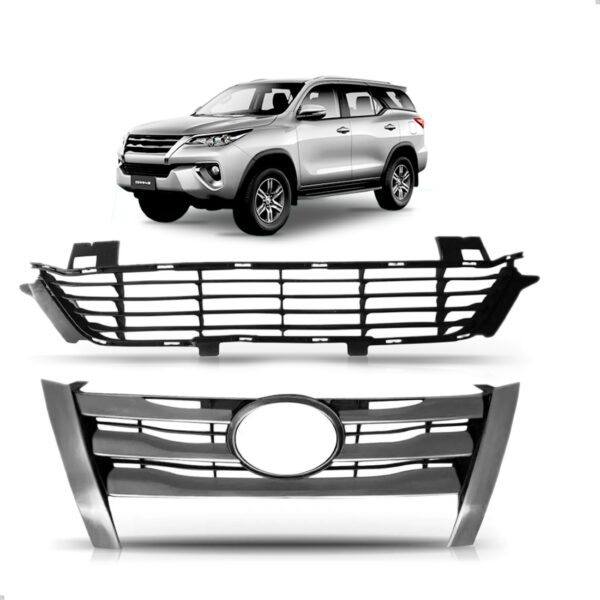 Kit Grade Superior + Inferior Hilux Sw4 2016 17 2018 19 2020 Preto