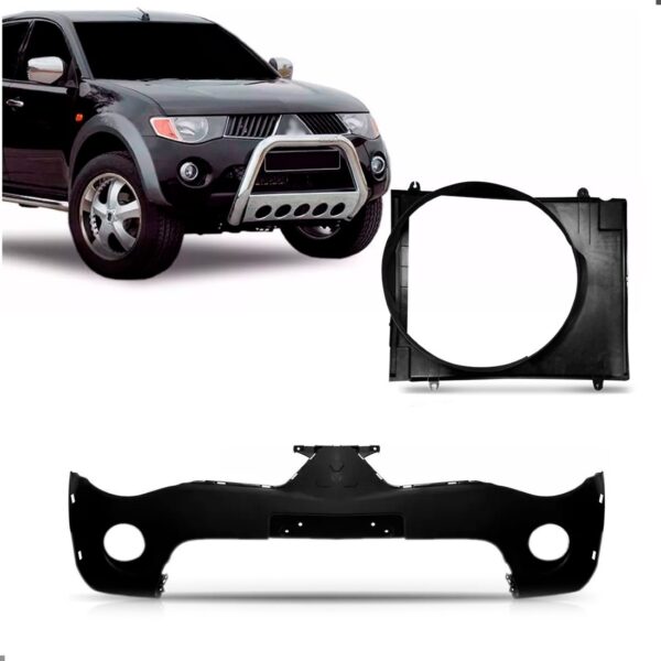 Kit Parachoque Com Defletor Para L200 Triton 2007  A 2010 Preto