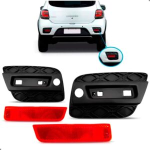 KIT MOLDURA E REFLETOR SANDERO STEPWAY TRASEIRO 2015 A 2020