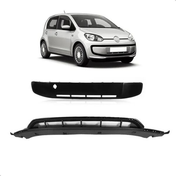 Kit Moldura Up 2014 15 2016 Inferior Parachoque Com Spoiler Preto