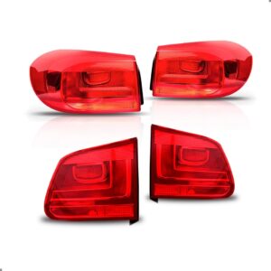 Kit Jogo Lanternas Para Tiguan 2012 A 2017 Canto E Tampa Ambos Lados Vermelho