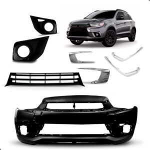 Kit Parachoque Para Mitsubishi Asx 2017 2018 Preto