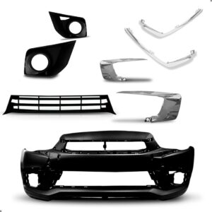 Kit Parachoque Para Mitsubishi Asx 2017 2018 Preto