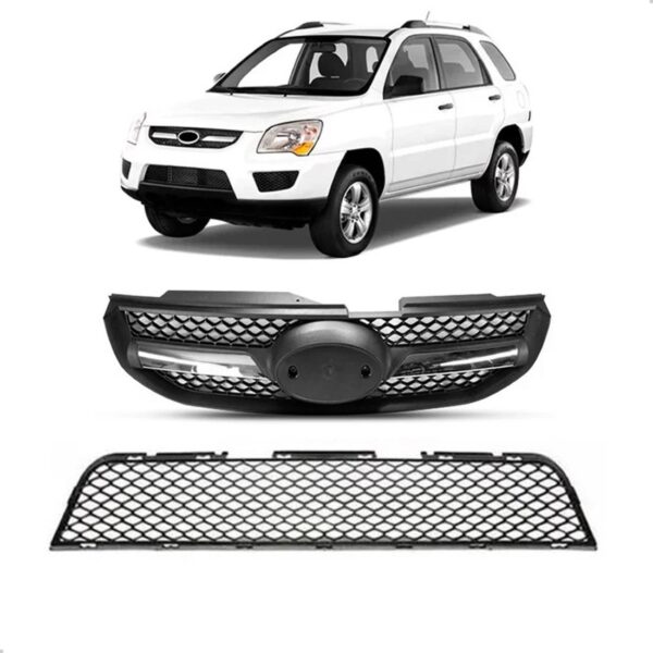 Par De Grade Para Kia Sportage 2009 2010 Superior E Inferior Plástico
